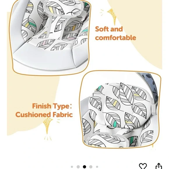 Leaf Pattern Baby Swing- Used Once - Picture 3 of 6